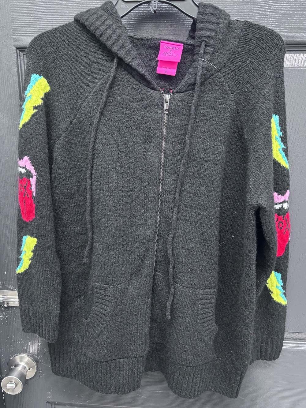 (Torrid 0)Torrid X Betsy Johnson zip up graphic hoodie